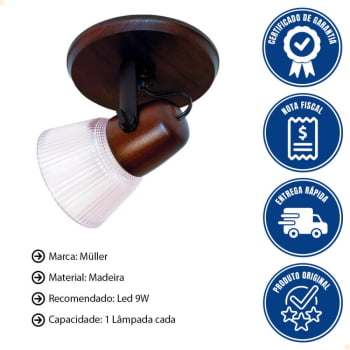 Spot Muller Country 1 Lâmpada com Tulipa Envelhecido 011E