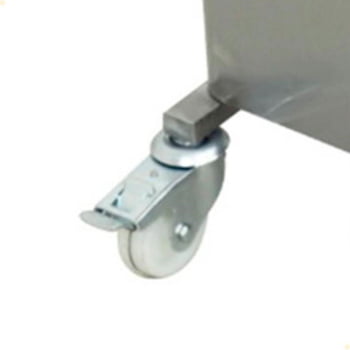 Lixeira Industrial Imeca Em Aço Inox 430 75L Com Tampa 4 Rodízios 2 Travas E Alças Laterais 7494