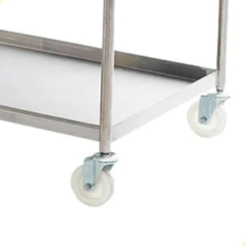 Carrinho Para Transporte Imeca Em Aço Inox 430 C/ 2 Bandejas 52x80 E Rodízios Giratórios 6544