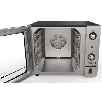 Forno Industrial Convector Venâncio Elétrico Smart Basic 4 Esteiras Inox 127v C/Mesa 56640 + 57429