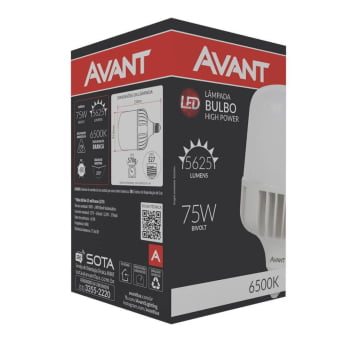 Kit 10 Lâmpadas Alta Potência LED Branco Frio 75W Avant Bivolt Base E27 6500K - CÓD 789301378