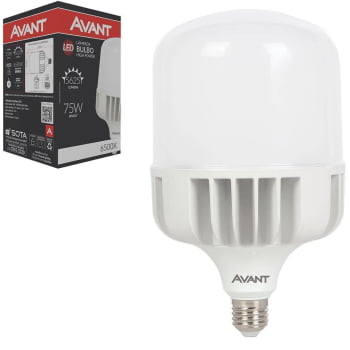 Kit 10 Lâmpadas Alta Potência LED Branco Frio 75W Avant Bivolt Base E27 6500K - CÓD 789301378