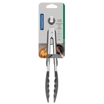 Pegador Multiuso Tramontina Moldê Em Silicone Cinza E Aço Inox 29cm 25817160