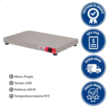 Mesa Aquecida Progás PRMAQ-7 Inox Termostato Regulador 220V P44581