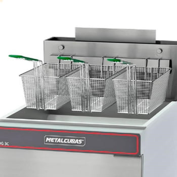 Fritador A Óleo Metalcubas FOG 3 Cestos Premium A Gás 45L 220V 24389