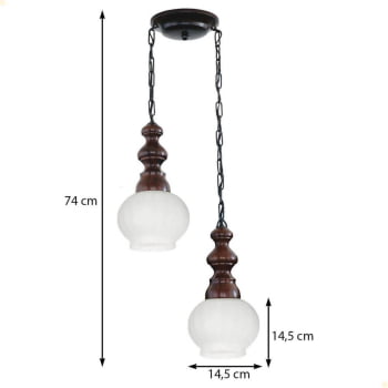 Pendente Muller  Rustico 2 Lâmpadas Envelhecido 552E