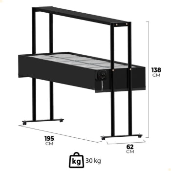 Buffet Térmico Aquecido Saro Em Inox 10 Cubas Com Tampa 220V Preto BF1022
