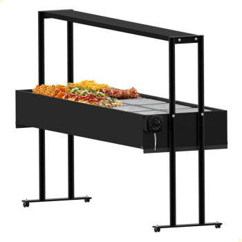 Buffet Térmico Aquecido Saro Em Inox 10 Cubas Com Tampa 220V Preto BF1022