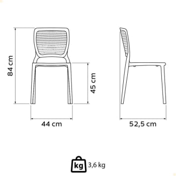 Kit 8 Cadeiras Tramontina Safira Amarela em Polipropileno e Fibra de Vidro 92048000
