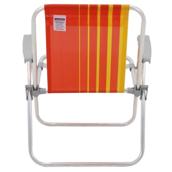 Kit 08 Cadeiras de Praia Tramontina Samoa Alta em Alumínio com Assento Laranja e Amarelo 92900001