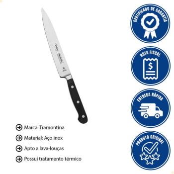 Faca Utility Tramontina Century em Aço Inox e Cabo de Policarbonato e Fibra de Vidro 6" 24010106