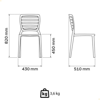 Cadeira Tramontina Sofia Marrom sem Braços com Encosto Vazado Horizontal 92237109