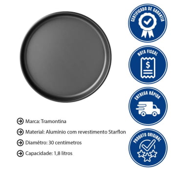 Kit 4 Assadeiras Pizza Alumínio 30cm Brasil Grafite Tramontina 20058030