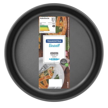 Assadeira Redonda Tramontina Brasil Em Alumínio E Starflon Max Grafite 24cm 2,1L 20057024