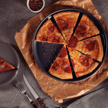 Kit 2 Assadeiras Para Pizza Alumínio 30cm Furada Brasil Grafite Tramontina 20076030