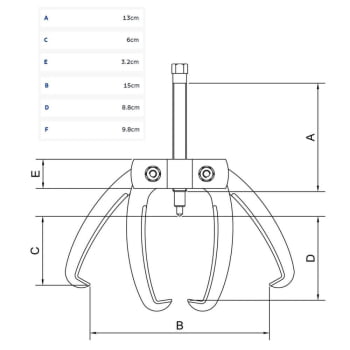 Sacador de Polias Tramontina PRO 2 Garras Cromada Rosca Fina 4'' 44027004