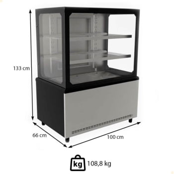 Balcão Venancio Vitrine Prime Ar Forçado Led Vidro Duplo Aquecido Low-E 220V 391L PBV10 37483