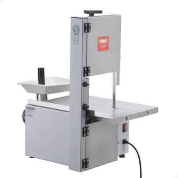 Mini Serra Fita Malta Branca Mesa Inox com Moedor Boca 5 Motor 1/3 Cv Bivolt 3101063