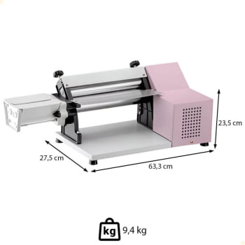 Cilindro Laminador Elétrico Malta 28 Cm Com Cortador de Talharim Rosa 127V 3117004