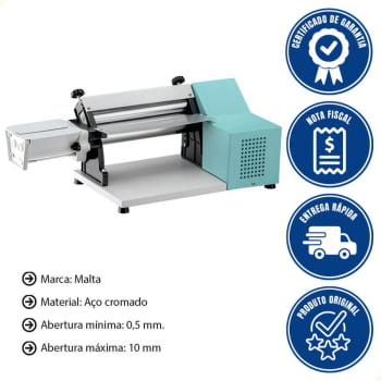 Cilindro Laminador Elétrico Malta 28 Cm Com Cortador de Talharim Verde 220V 3127006