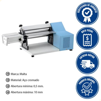 Cilindro Laminador Elétrico Malta 28 Cm Com Cortador de Talharim Azul 127V 3117008
