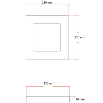 Kit 10 Plafon Painel de Led Avant Pop 18W Branco 6500K 1080 Lúmens Quadrado de Embutir 22x22cm Bivolt