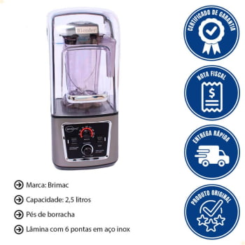 Liquidificador Industrial Encapsulado Brimac 2,5L 2200W 220V BLBS2,5