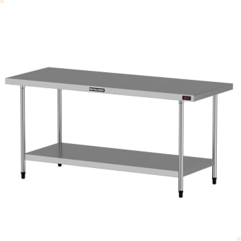 Mesa Aquecida Aço Inox Metalcubas Temperatura Regulável 180x70cm PAM 1800 M 220V