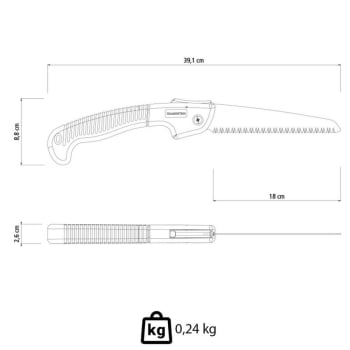 Serrote de Poda Profissional Tramontina Dobrável 7" / 180 mm Com Cabo Plástico 78370071