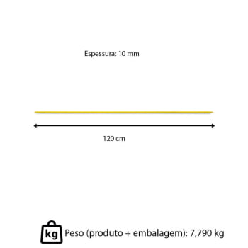 Kit 50 Varetas De Fibra De Vidro Amarelo 120cmx10mm Zebu + 100 Clips De Metal