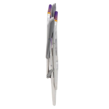 Kit 06 Cadeiras de Praia Tramontina Samoa Alta em Alumínio com Assento Roxo e Amarelo 92900003