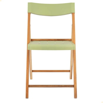 Conjunto Mesa de Madeira Dobrável Lille Com 2 Cadeiras de Madeira Dobrável Verona Sálvia Tramontina
