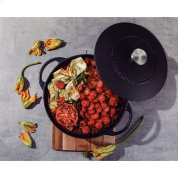 Fritadeira Arrozeira Tramontina Trento 28cm 4,1L Ferro Fundido Esmaltado Rev. Antiaderente 20804028
