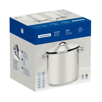 Caldeirão Tramontina Solar em Aço Inox Fundo Triplo com Tampa e Alças 28 cm 15.7 L 62508280