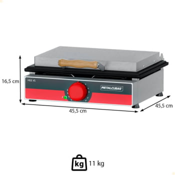 Grill Elétrico Metlacubas 45cm Em Aço Inox 220V MGE-45