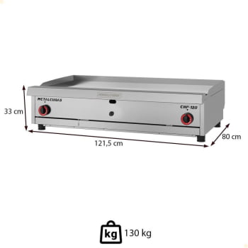 Chapa Bifeteira Metalcubas Premium 19mm Gás Com Acendimento Automático CHP 120 G2